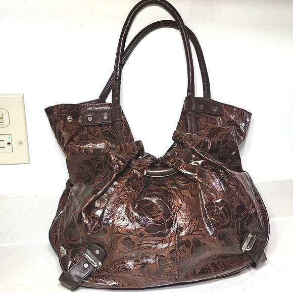 Handbags - Brown Floral Women's Shoulder Bag